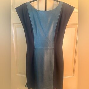 Alice + Olivia Black Mini Dress with Leather Detail - NWOT